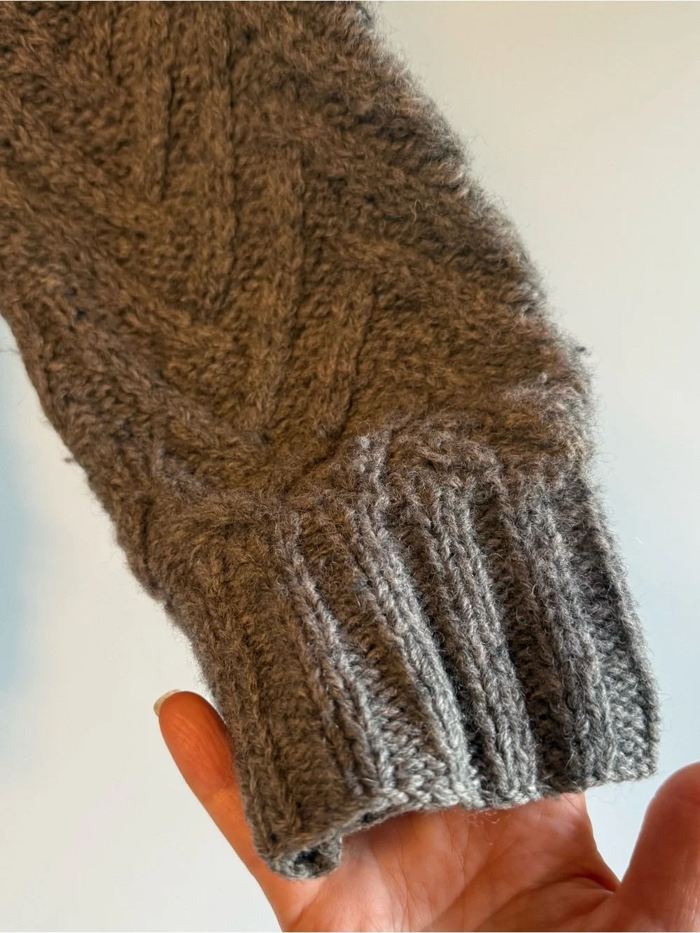 Club Monaco Gray Turtleneck Chevron Cable Knit Sweater